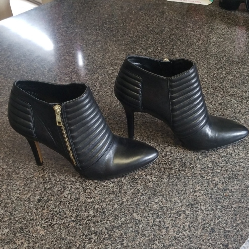 Ann Taylor Black Leather Booties, 8.5
